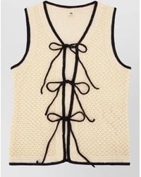 THE GARMENT - Textured Knit Vest Contrast Trim Tie - Lyst