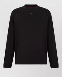 BOSS - Cotton Long-Sleeve Crew-Neck Sweater - Lyst