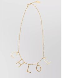 Chloé - Brass Logo-Pendant Necklace - Lyst