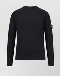 Stone Island - Ribbed Virgin Wool Crewneck Sweater - Lyst
