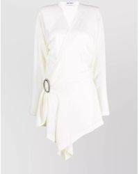 The Attico - Wool Draped Asymmetric Wrap Mini Dress - Lyst