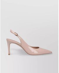 Stuart Weitzman - Pointed Toe Patent Finish Buckle Detail Pumps - Lyst