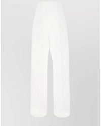 Sportmax - Cotton Linen Wide-Leg Trousers - Lyst