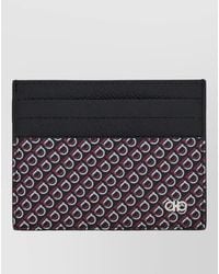 Ferragamo - Hammered Calf Leather Card Holder - Lyst