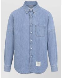 Thom Browne - Denim Long-Sleeve Shirt - Lyst