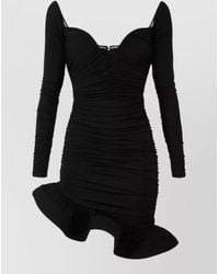 Elisabetta Franchi - Short Dress With Ruffles - Lyst