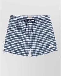 Woolrich - Checkered Swim Shorts Elastic Waistband Pockets - Lyst