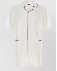 ZEGNA - Linen Pyjama Shirt Short Sleeves Contrast Piping - Lyst