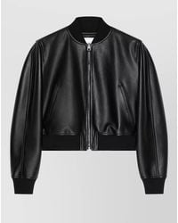 Givenchy - Cropped Bomber Jacket Zip Front Pockets - Lyst