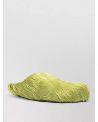 Marni - Fur Detail Flat Footbed Mules Sandals - Lyst