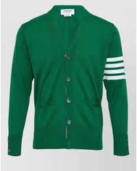 Thom Browne - V Neck Merino Wool Striped Cardigan - Lyst
