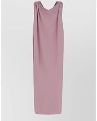 Balenciaga - Midi Sack Dress Silk Wool Sleeveless - Lyst