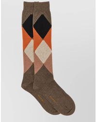 Ballantyne - Diamond-Pattern Long Socks - Lyst