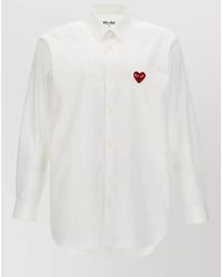 Comme des Garçons - Heart Cotton Shirt Long Sleeves Buttoned Cuffs - Lyst