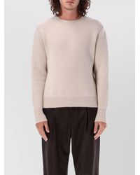 Lanvin - Ribbed Virgin Wool Cashmere Crewneck Sweater - Lyst