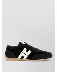 Elisabetta Franchi - Leather Low-Top Lace-Up Sneakers - Lyst