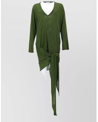 The Attico - Ribbed Draped Mini Dress - Lyst