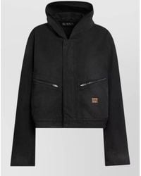 Balenciaga - Cropped Hooded Jacket Long Sleeves Zip Pockets - Lyst