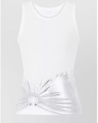 Rabanne - Crew Neck Metallic Detail Tank Top - Lyst