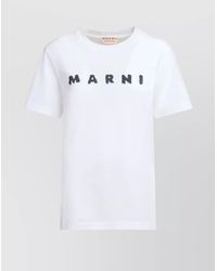 Marni - Cotton Logo Print Short Sleeve T-Shirt - Lyst