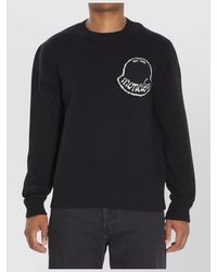Moncler - Wool Logo Sweater With Ribbed Crew Neck - Lyst