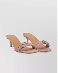 Aeyde - Sandals With Buckle Detail And Kitten Heel - Lyst