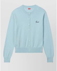 KENZO - Long Sleeve Crew Neck Knit Top - Lyst