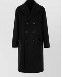 Fendi - Wool Angora Double-Breasted Long Coat - Lyst