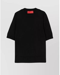 Wild Cashmere - Silk Cashmere Fine-Ribbed Short-Sleeve Crew-Neck Knitted Top - Lyst