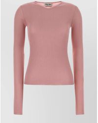 Miu Miu - Silk T-Shirt - Lyst
