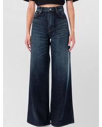 Alaïa - Denim Mid-Rise Wide-Leg Maxi Jeans - Lyst