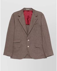 Brunello Cucinelli - Linen Single-Breasted Jacket - Lyst