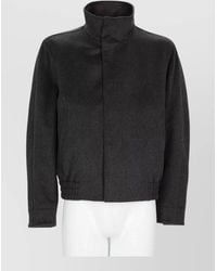 Lardini - Virgin Wool High Collar Bomber Jacket - Lyst