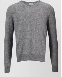 Saint Laurent - Cashmere Silk V Neck Knit Pullover - Lyst