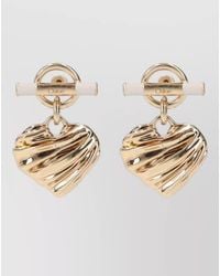 Chloé - Heart Drop Textured Design Earrings - Lyst