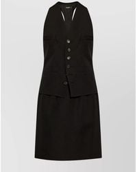 DSquared² - Virgin Wool V-Neck Racerback Layered Knee-Length Dress - Lyst