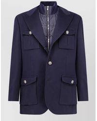 Brunello Cucinelli - Virgin Wool Blazer With Detachable Sleeveless Down Jacket - Lyst