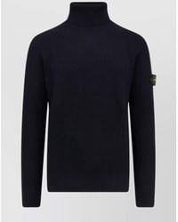 Stone Island - Wool Ribbed Turtleneck Sweater - Lyst