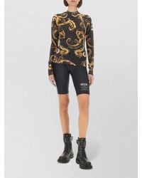 Versace Jeans Couture - Lurex Knit High Neck Long Sleeve Top - Lyst