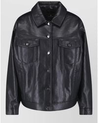 Anine Bing - Long Sleeve Collared Coat Chest And Side Pockets - Lyst