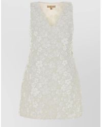 Michael Kors - Stretch Polyester Mini Dress Lace Detail - Lyst