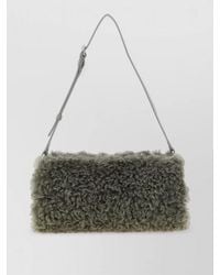 Stella McCartney - Stella Logo Shearling Shoulder Bag - Lyst