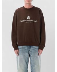 Sporty & Rich - Cotton Logo-Print Oversized Crewneck Sweatshirt - Lyst