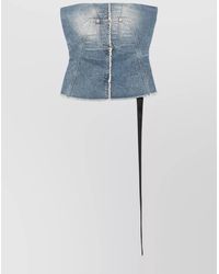 Rick Owens - Denim Strapless Bustier Top - Lyst