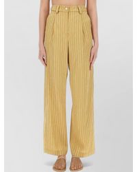 Alysi - Satin Striped Tailored Pants High Waist Wide - Lyst
