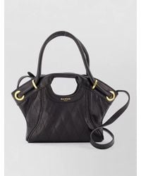 Balmain - Small Leather Tote Bag Quilted Hardware - Lyst