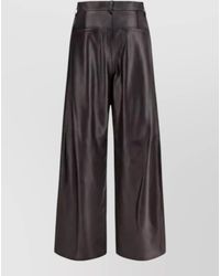 P.A.R.O.S.H. - Leather Wide-Leg Trousers - Lyst