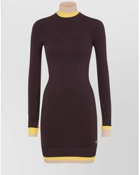 Fendi - Wool Ribbed Turtleneck Mini Dress - Lyst