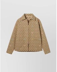 Gucci - Cotton Blend Gg Canvas Shirt Jacket - Lyst