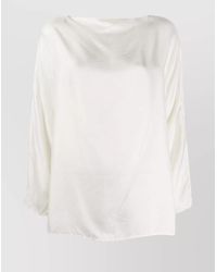 Daniela Gregis - Lightweight Long Sleeve Blouse With Boat Neck - Lyst